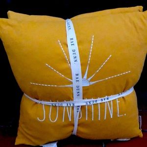 Set of 2 brand new mustard yellow pillows